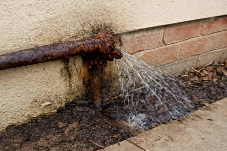 Corroded Pipe Water Removal